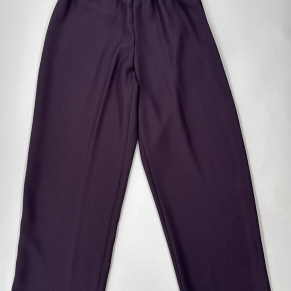 Vintage R&M Richards Womens Jacket Necklace Pants Set 14W Purple Pull On Floral - Picture 4 of 15